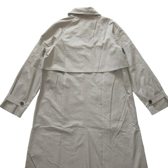 NWT Everlane The Long Mac Coat in Stone Light Khaki Twill Cotton Maxi Trench - Picture 7 of 9
